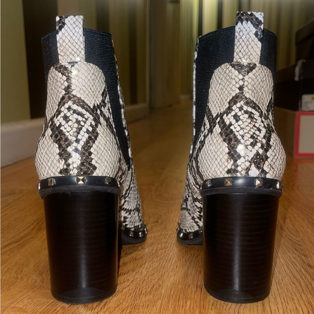 Studded Snake Print ankle boots. - Picture 3 of 8